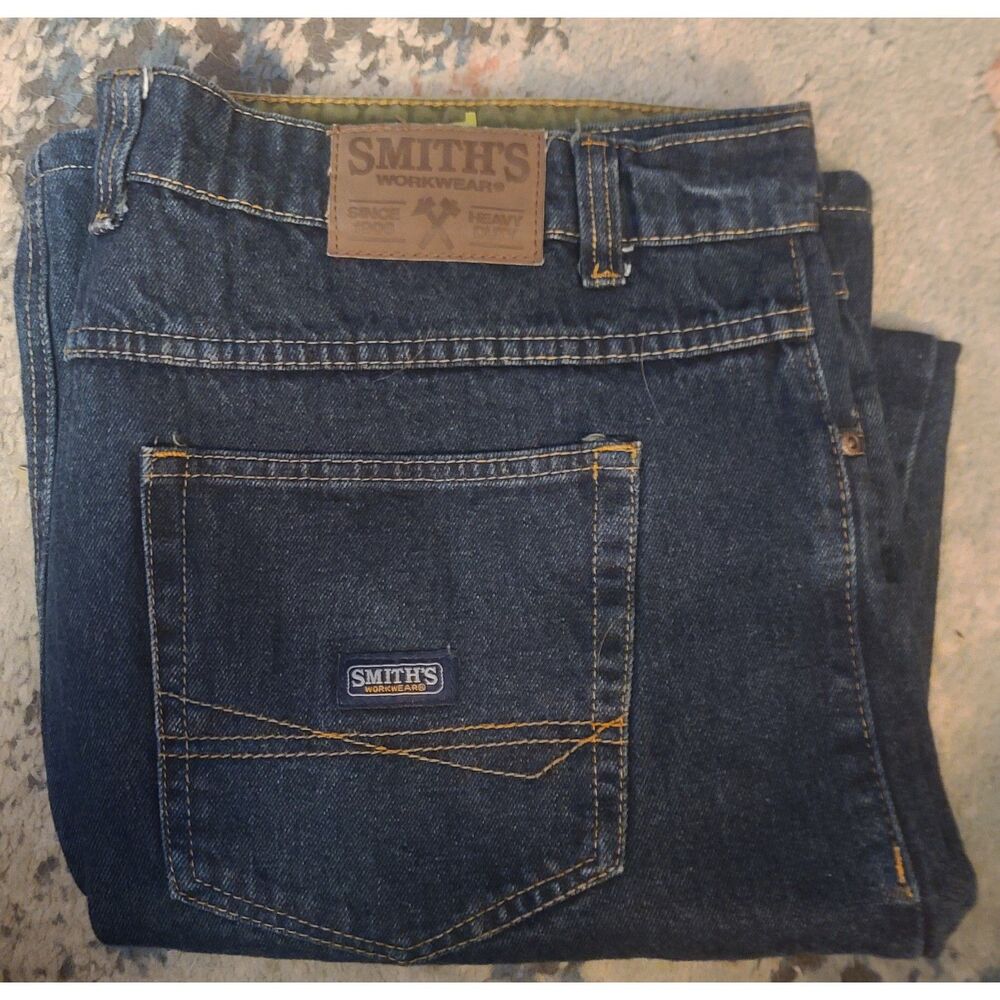 Smiths Workwear Mens Jeans Dark Wash Denim‎ Size 40x32 Straight Leg Pants